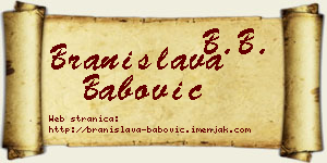 Branislava Babović vizit kartica